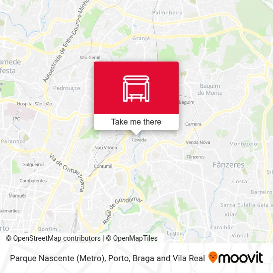 Parque Nascente (Metro) map