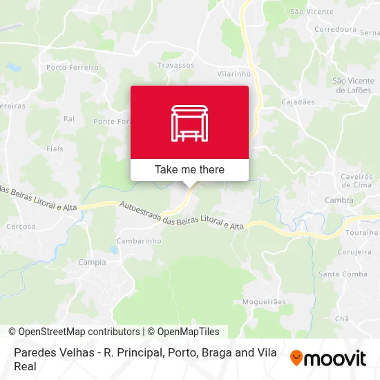 Paredes Velhas - R. Principal map