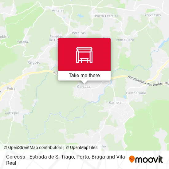 Cercosa - Estrada de S. Tiago map