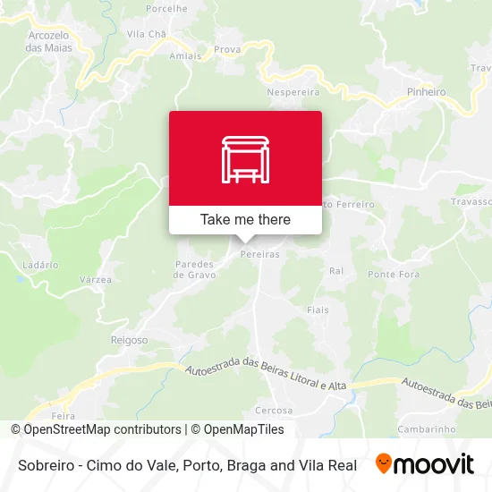 Sobreiro - Cimo do Vale map