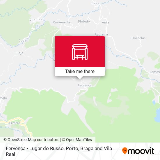 Fervença - Lugar do Russo mapa