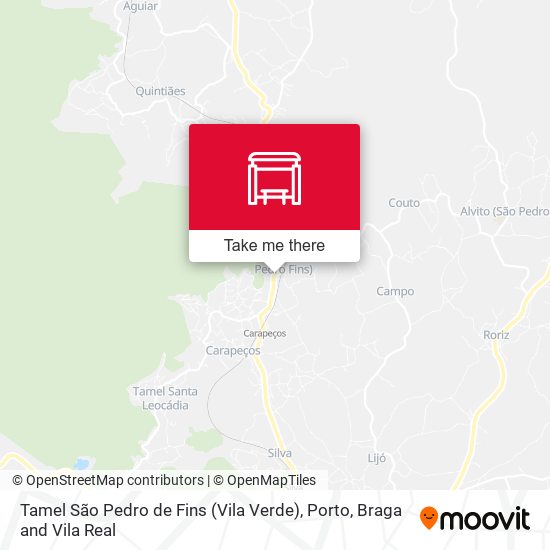 Tamel São Pedro de Fins (Vila Verde) mapa