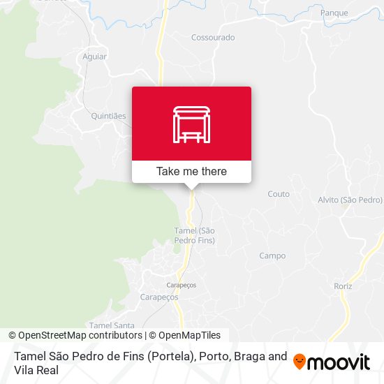 Tamel São Pedro de Fins (Portela) map