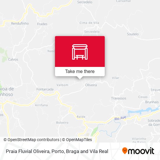 Praia Fluvial Oliveira mapa