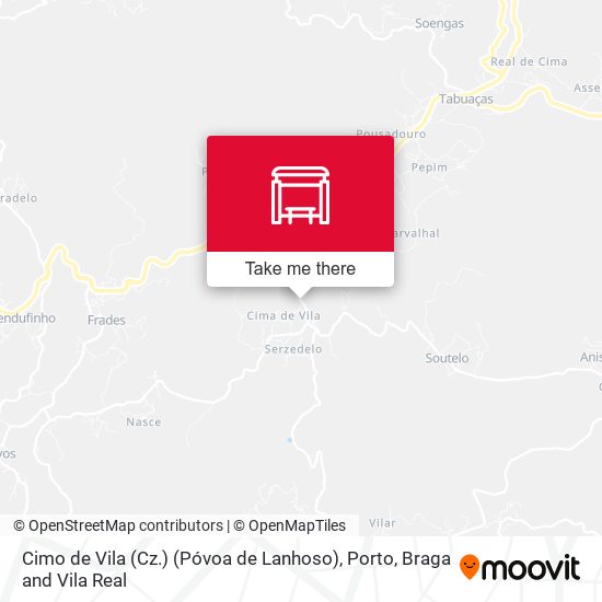 Cimo de Vila (Cz.) (Póvoa de Lanhoso) mapa