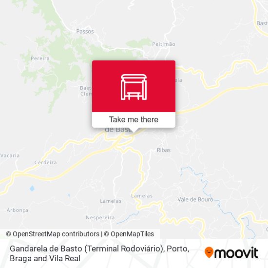 Gandarela de Basto (Terminal Rodoviário) mapa