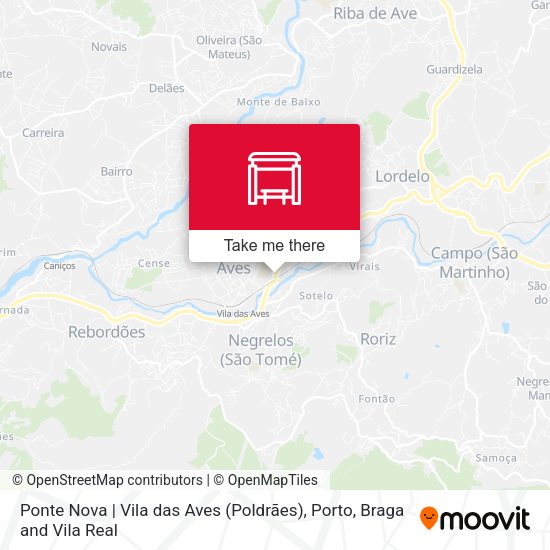 Ponte Nova | Vila das Aves (Poldrães) map