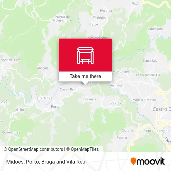 Midões map
