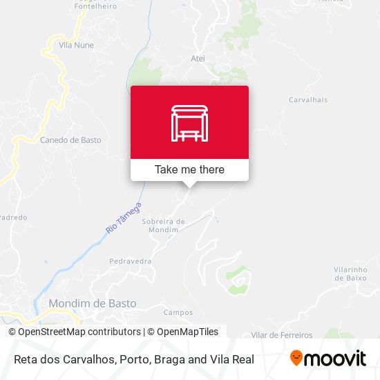 Reta dos Carvalhos mapa