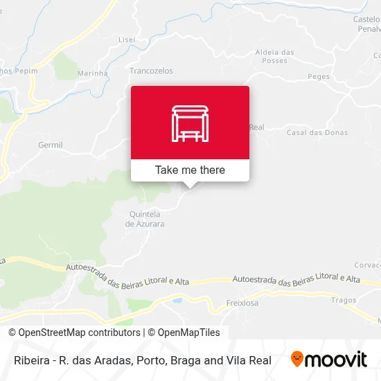 Ribeira - R. das Aradas map