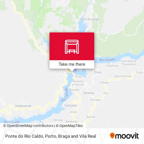 Ponte do Rio Caldo mapa