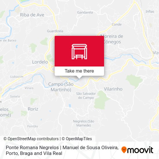 Ponte Romana Negrelos | Manuel de Sousa Oliveira mapa