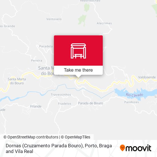 Dornas (Cruzamento Parada Bouro) mapa