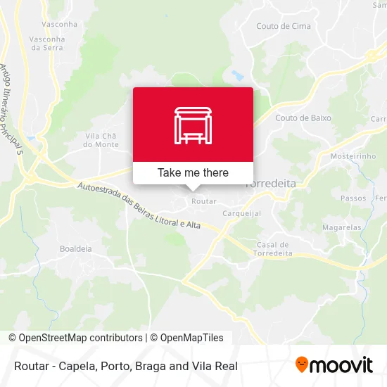 Routar - Capela mapa