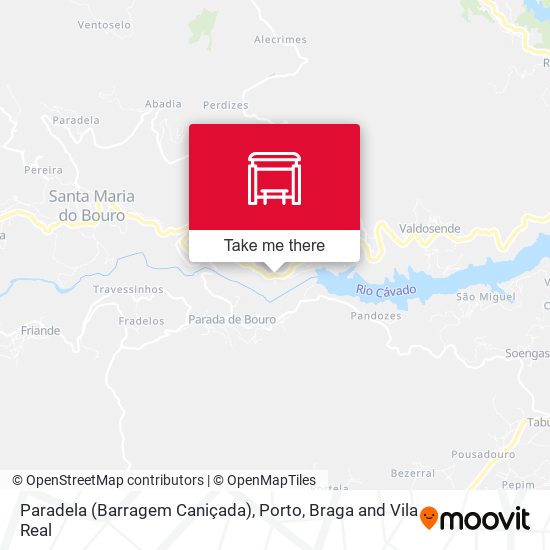 Paradela (Barragem Caniçada) mapa