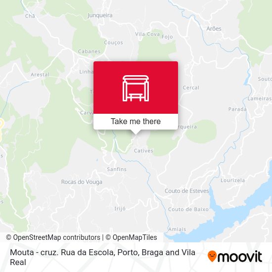 Mouta - cruz. Rua da Escola map