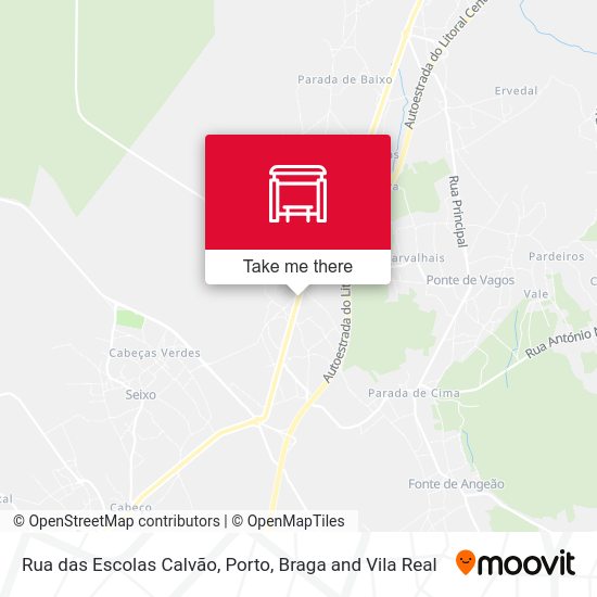 Rua das Escolas Calvão mapa