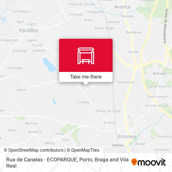 Rua de Canelas - ECOPARQUE map