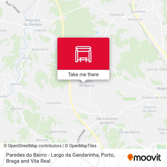 Paredes do Bairro - Largo da Gandarinha mapa