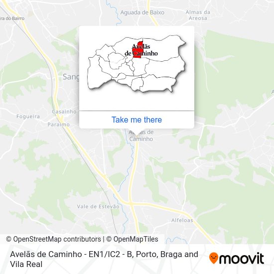 Avelãs de Caminho - EN1 / IC2 - B mapa
