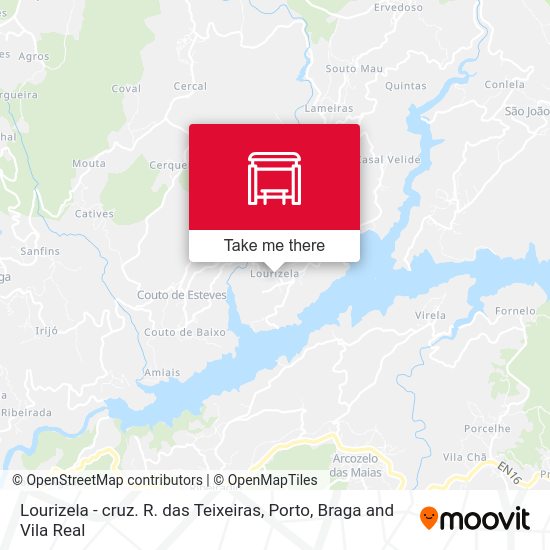 Lourizela - cruz. R. das Teixeiras mapa