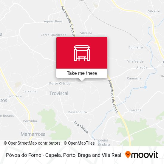 Póvoa do Forno - Capela mapa
