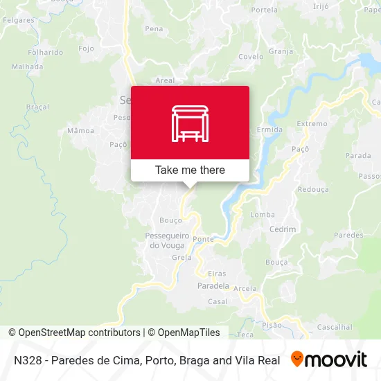 N328 - Paredes de Cima map