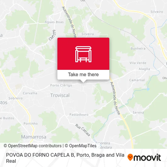 POVOA DO FORNO  CAPELA B map