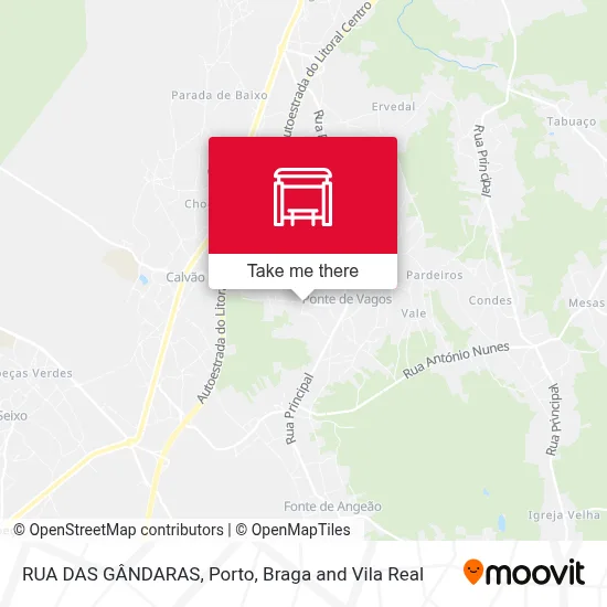 RUA DAS GÂNDARAS map