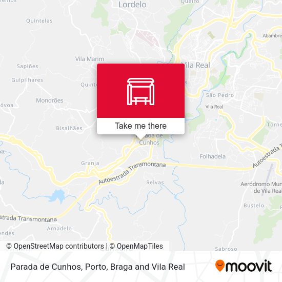 Parada de Cunhos mapa