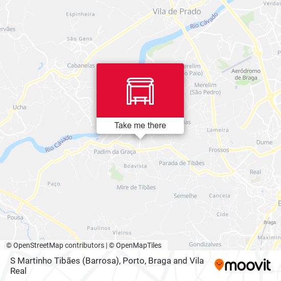 S Martinho Tibães (Barrosa) map
