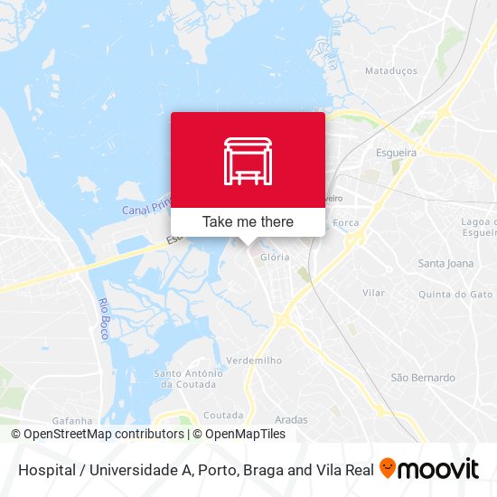 Hospital / Universidade A mapa