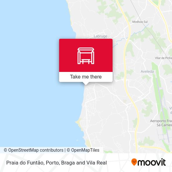 Praia do Funtão mapa