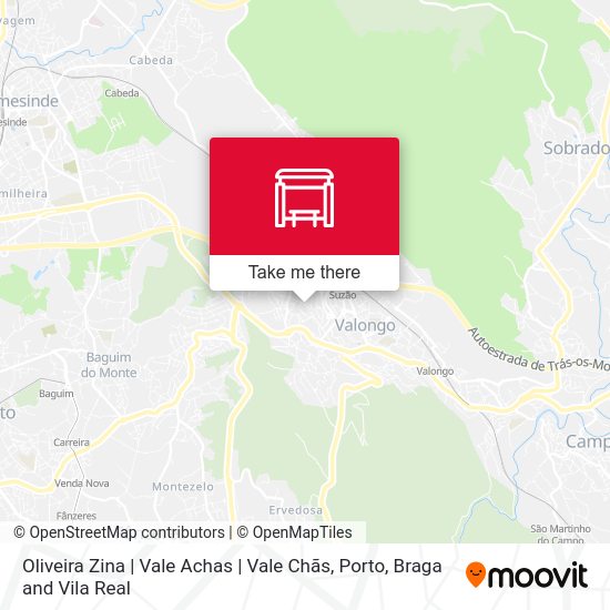Oliveira Zina | Vale Achas | Vale Chãs mapa