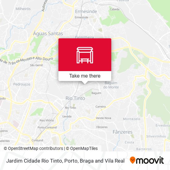 Jardim Cidade Rio Tinto mapa