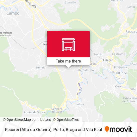 Recarei (Alto do Outeiro) mapa