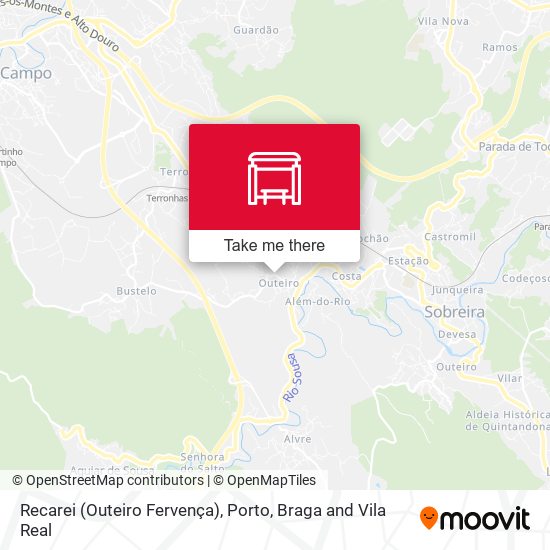 Recarei (Outeiro Fervença) mapa