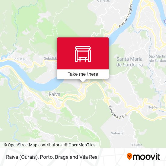 Raiva (Ourais) mapa