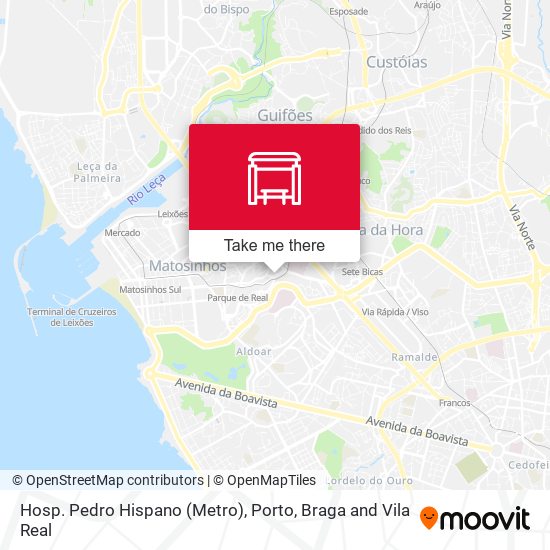 Hosp. Pedro Hispano (Metro) map