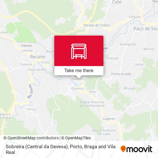 Sobreira (Central da Devesa) map