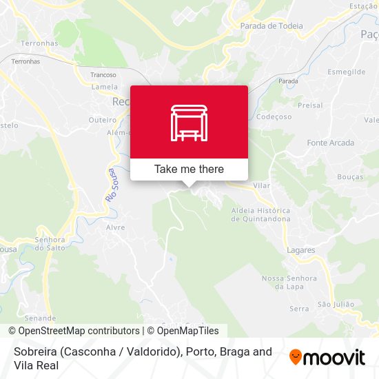Sobreira (Casconha / Valdorido) map