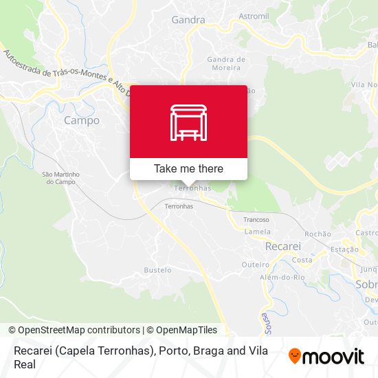 Recarei (Capela Terronhas) mapa