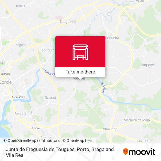 Junta de Freguesia de Tougues mapa