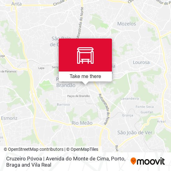 Cruzeiro Póvoa |  Avenida do Monte de Cima mapa