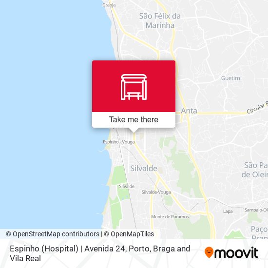 Espinho (Hospital) | Avenida 24 mapa
