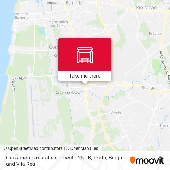 Cruzamento restabelecimento 25 - B map