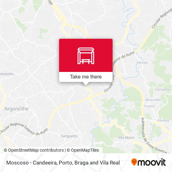 Moscoso - Candeeira mapa