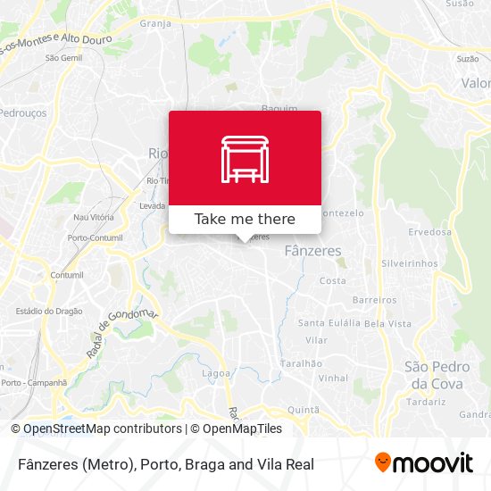 Fânzeres (Metro) mapa