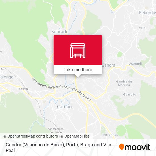 Gandra (Vilarinho de Baixo) mapa