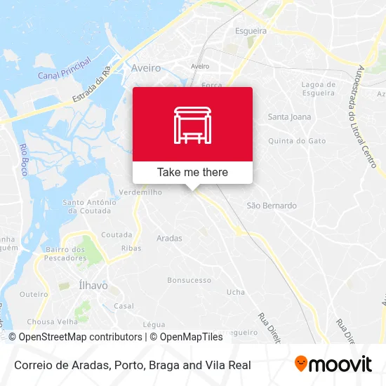 Correio de Aradas map